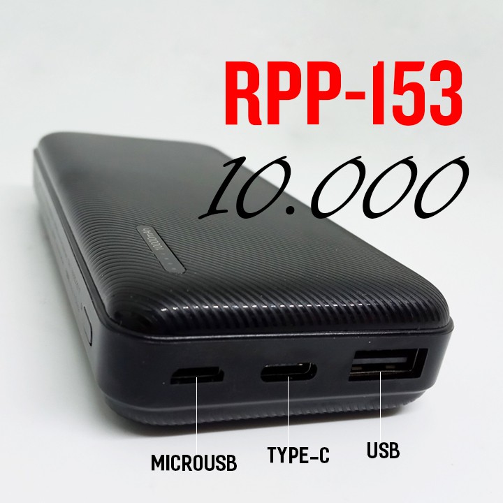 [Mã ELFLASH5 giảm 20K đơn 50K] Pin dự phòng Remax 10000mAh RPP-153 (Đen)