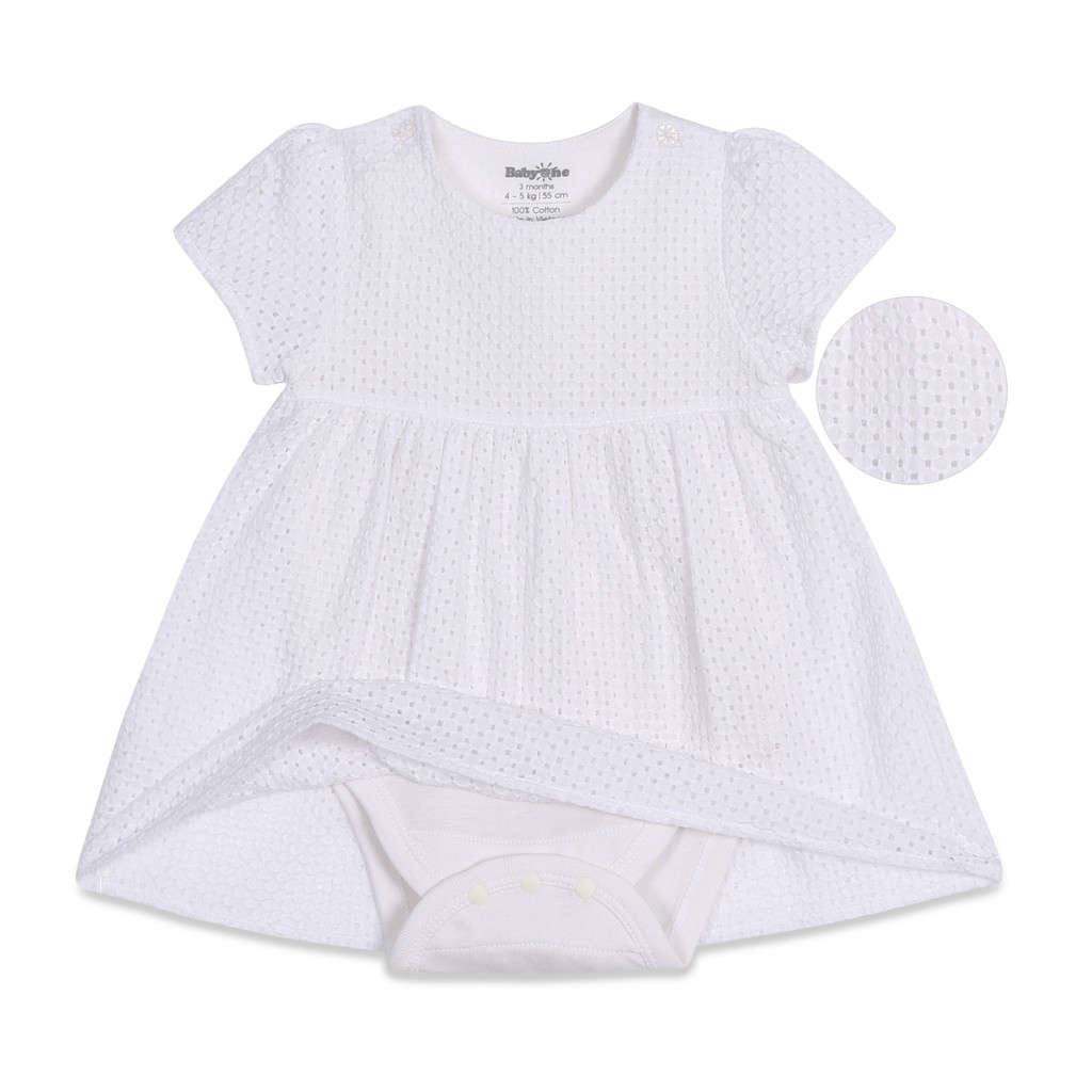 Đầm bé gái body ren tay phồng 1308- BabyOne