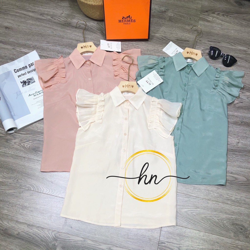 BÁN SỈ ÁO SƠ MI VOAN TƠ 2 LỚP TAY BÈO CHO NỮ | BigBuy360 - bigbuy360.vn