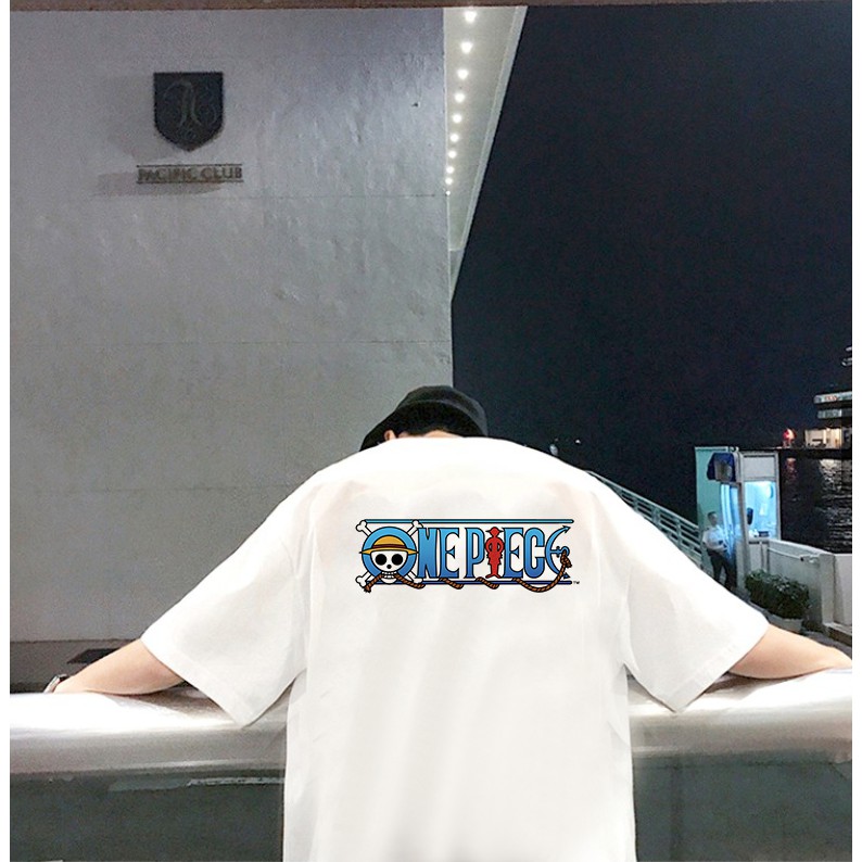 Áo phông dáng rộng Anh Em One Piece ASL áo thun nam nữ unisex trắng basic kết hợp short jean siêu đẹp