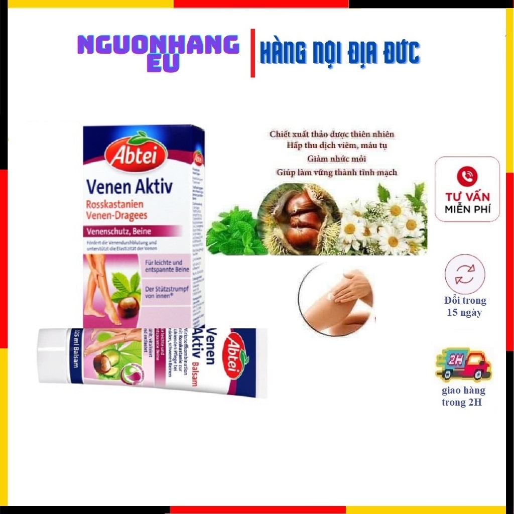 Kem Bôi Và Viên Uống Giãn Tĩnh Mạch Abtei Venen Aktiv Balsam - 125 ml