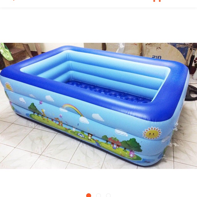 Bể bơi chữ nhật 3 tầng 1m8 tặng bơm như hình
