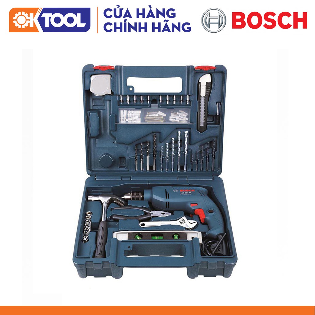 Máy Khoan Động Lực Bosch GSB 550 + 100 Phụ kiện (550W-13MM) [Hàng Chính Hãng]