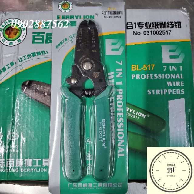 Kìm tuốt dây điện dẹp tự bung berrylion