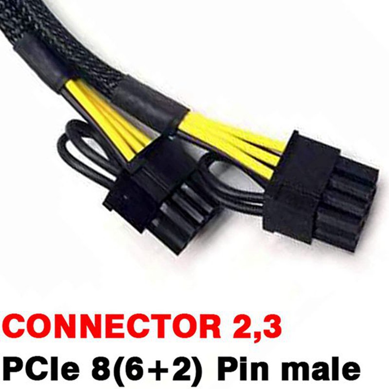 10Pcs PCI-E 6 Pin to Dual 8 Pin (6+2) Graphics Card PCI Express Power Adapter GPU VGA Y-Splitter Extension Mining Cable