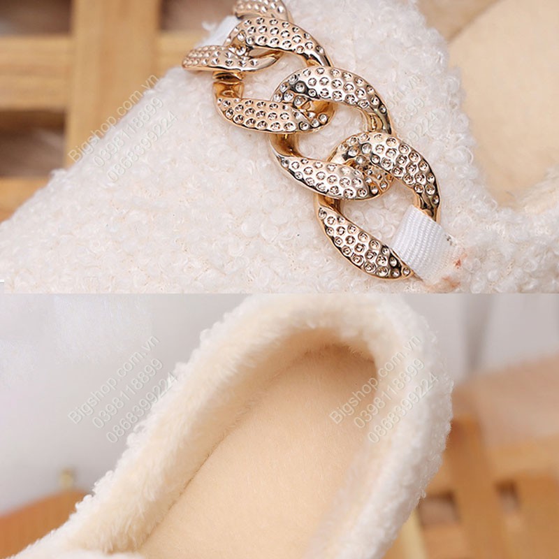 Giày lười bệt nữ với lông giữ nhiệt phù hợp mùa thu, đông, xuân | BigBuy360 - bigbuy360.vn