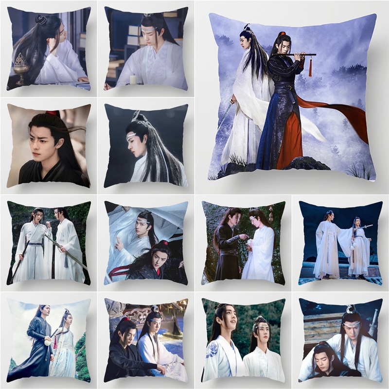 Vỏ gối đơn bằng polyester in họa tiết hoạt hình wang yi bo và sean xiao độc đáo