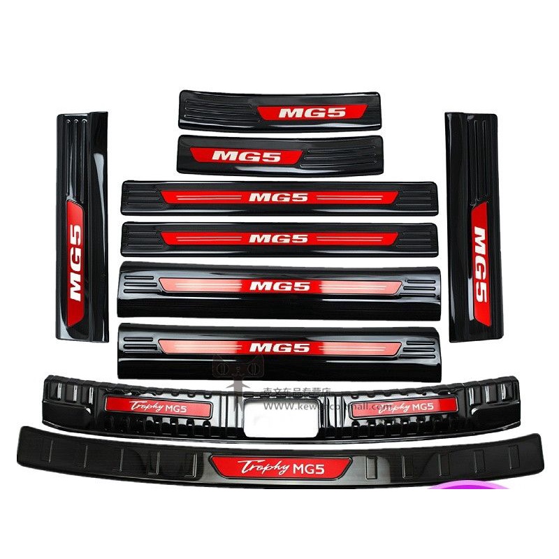 Bộ ốp bậc cửa, nẹp bước chân, nẹp cốp sau MG5 Titan