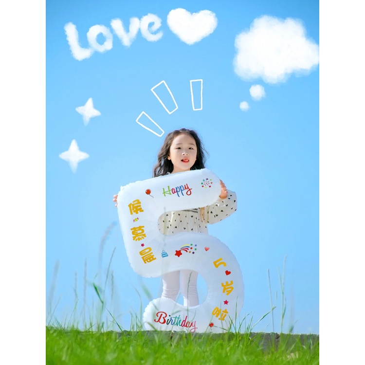 Bong Bóng Kỹ Thuật Số Màu Trắng Cỡ Lớn Trang Trí Tiệc Sinh Nhật / Tiệc Tùng Cho Bé