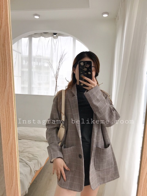 Áo blazer sọc caro Ulzzang (Có ảnh thật-hàng sẵn) | BigBuy360 - bigbuy360.vn