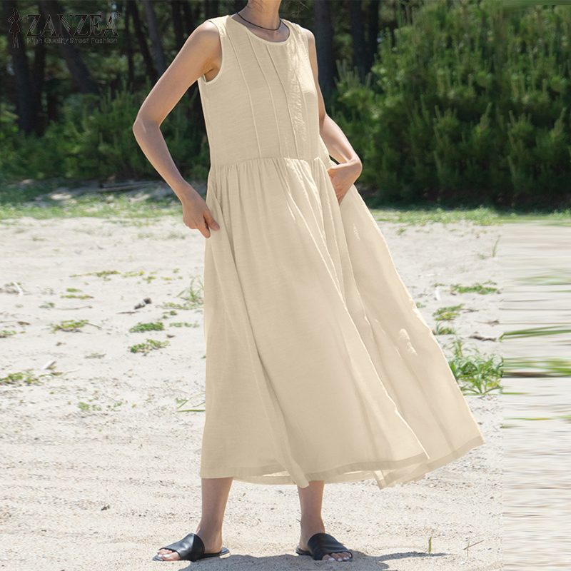 Đầm Maxi Zanzea Không Tay Thời Trang Dành Cho Nữ | BigBuy360 - bigbuy360.vn