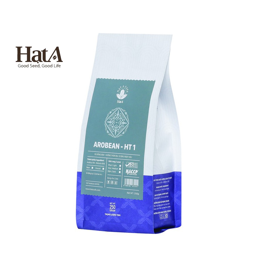 Cà phê pha máy Hạt A Cafe AROBEAN HT1 gu đắng đậm hương thơm dịu, vị đậm, ngọt hậu 250g/500g/1000g