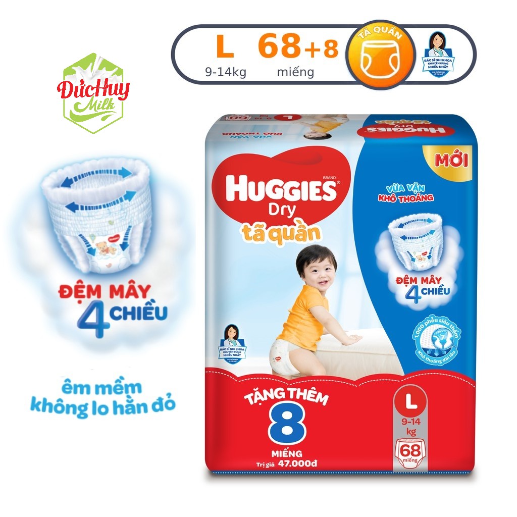 Tã Quần Huggies M74/L68/XL62/XXL56_Duchuymilk