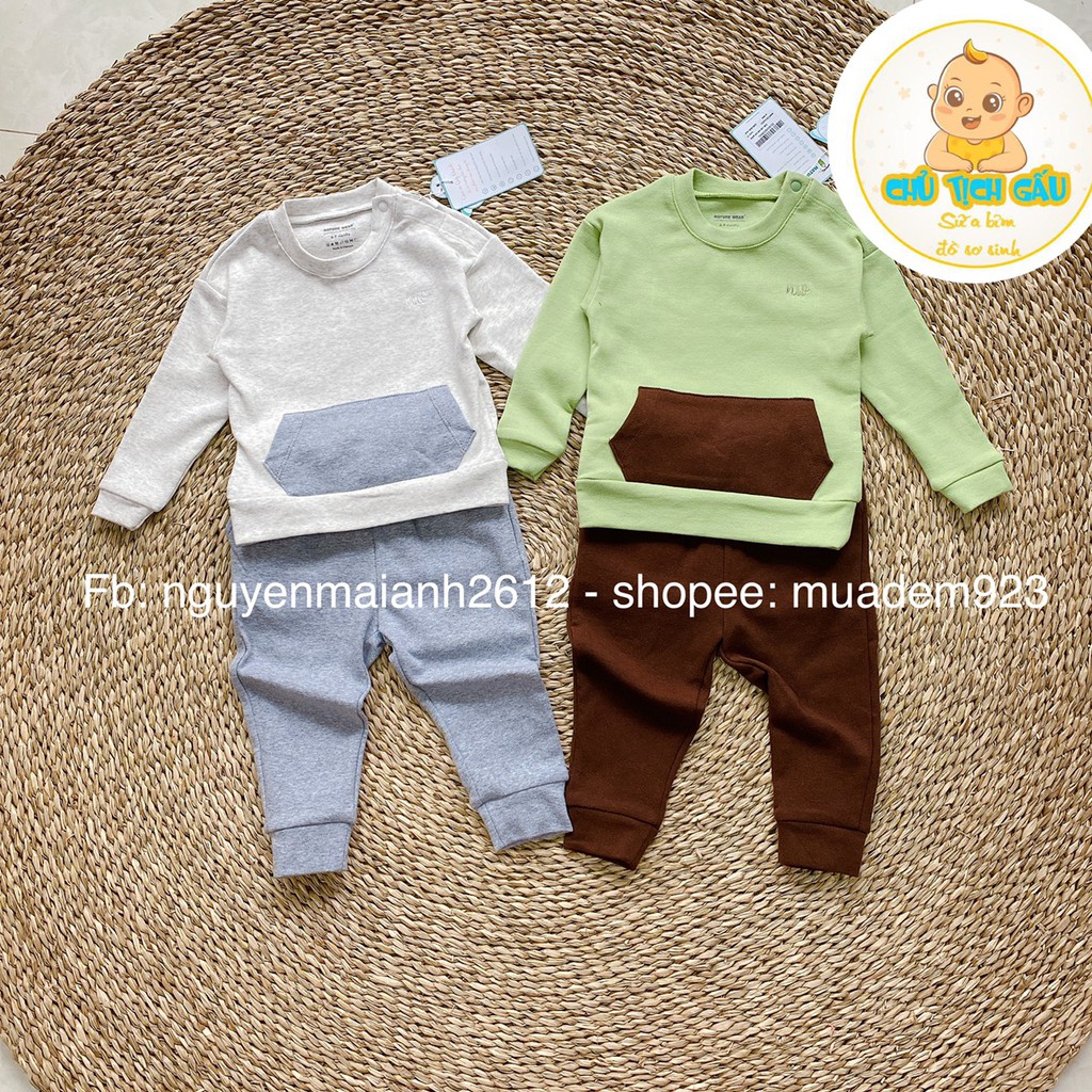 Bộ quần áo nỉ ấm cho bé hãng Nature wear