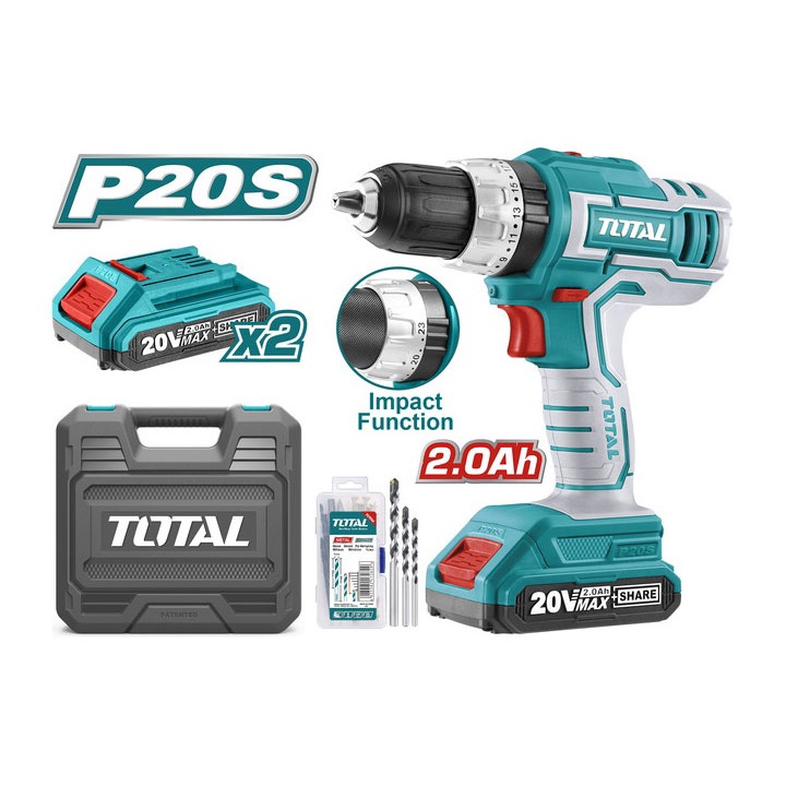 Máy khoan búa dùng pin lithium- ion 20V total TIDLI20031
