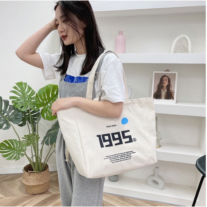 Túi vải túi xách đeo vai có sức chứa lớn cao cấp thiết kế đơn giản thời trang dành cho nữ