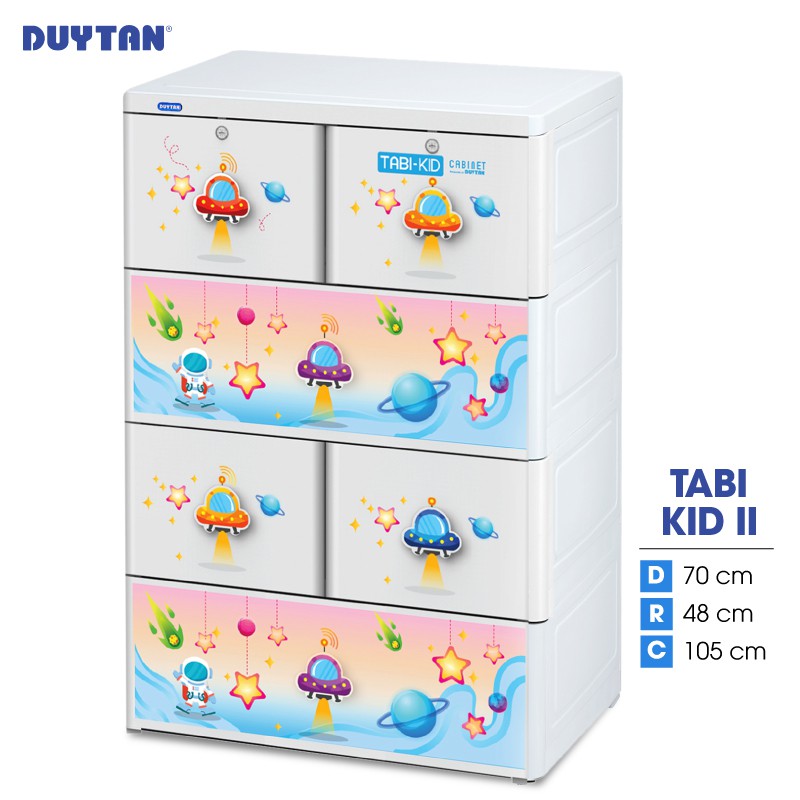 Tủ nhựa Duy Tân TABI KID II 4 tầng 6 ngăn - Nhiều hoa văn