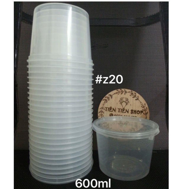 50 Hũ nhựa đựng 1 lần 600ml