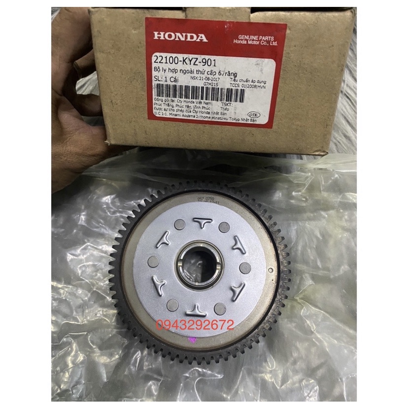 Bộ ly hợp ngoài thứ cấp 67răng Fu 125, Fu Béo Honda (22100KYZ901)