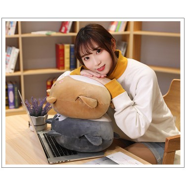 Gối mền heo con  nỉ nhung cực mềm mịn chăn lông  3 trong 1 siêu cute