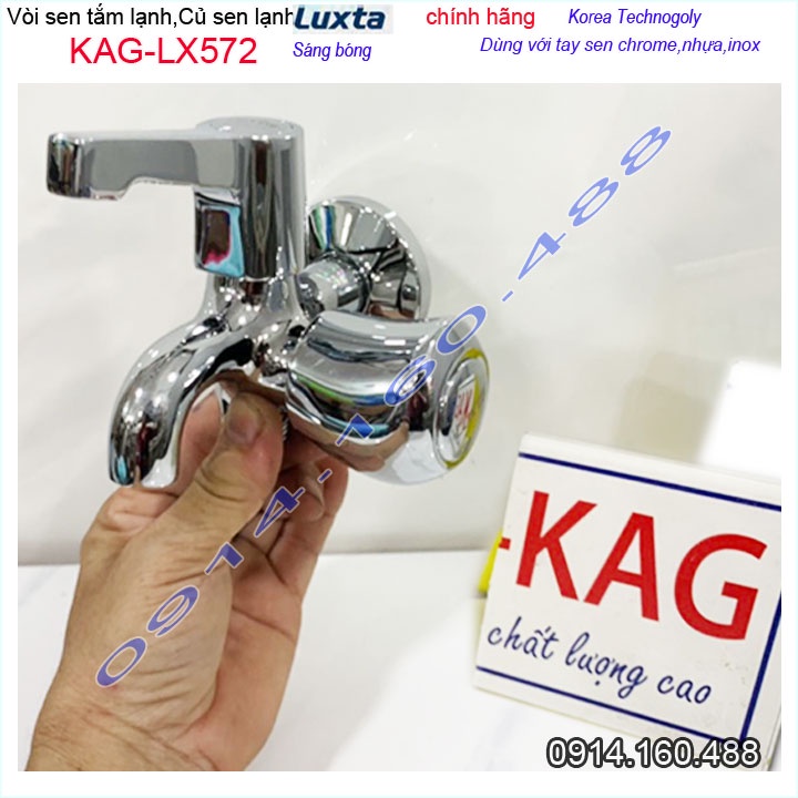 Vòi sen lạnh gắn tường Luxta KAG-LX572 tay gạt, Củ sen nước mạnh chrome bóng thiết kế đẹp chất lượng siêu bền