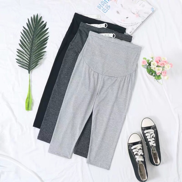 🤰quần legging bầu dáng lửng( hàng quảng châu) sẵn 1 số size