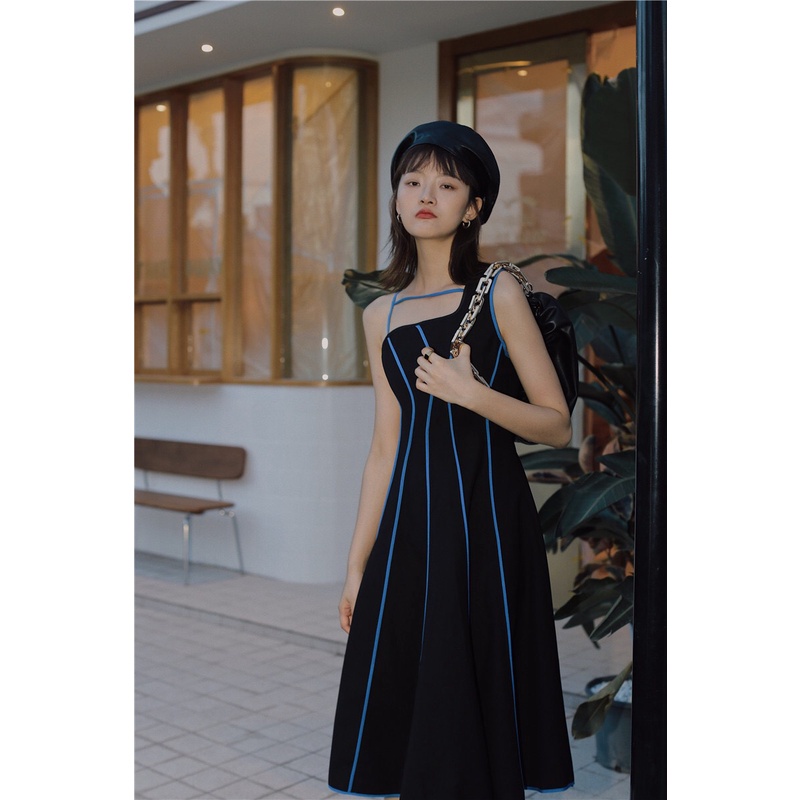 Đầm Xoè Mushroom Lee - Màu Đen Line Xanh