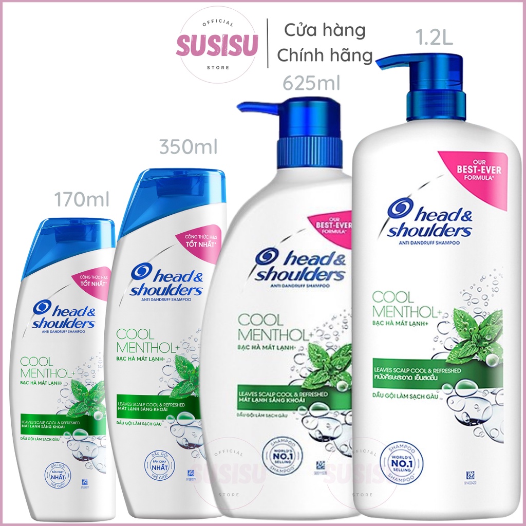 Dầu Gội sạch gàu Bạc Hà Head Shoulders 170ml/350ml/625ml/850ml/1.2l| Dầu gội đầu head and shoulder