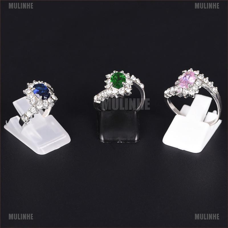 Set 10 Giá Đỡ Nhẫn Trưng Bày Bằng Nhựa Mờ Trang Trí Mới