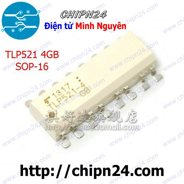 [2 CON] (SOP) Opto Dán TLP521 4GB SOP-16 (SMD)