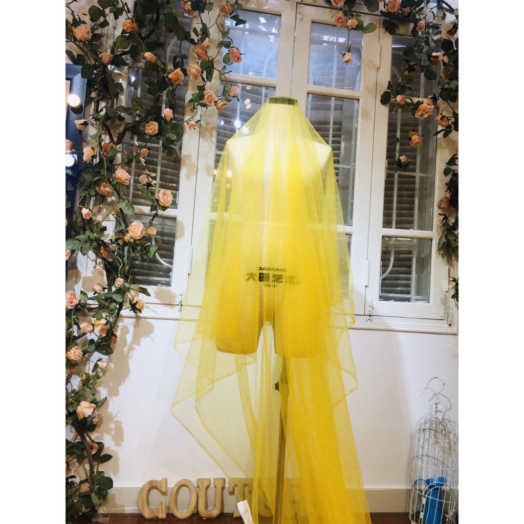 Vải lưới tutu mềm màu vàng tươi hàng chuẩn đẹp, giá sỉ tận gốc (1mx1,7m)