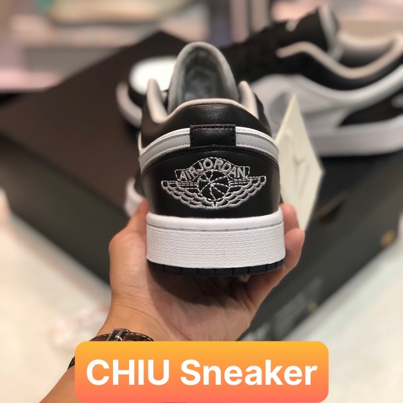 [ CHIU Sneaker 1 ] Giày Sneaker Jordan 1 cổ thấp xám smoke grey V3 phiên bản SC da thật trắng đen