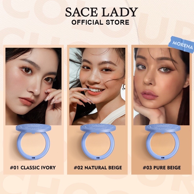 Phấn phủ kiềm dầu dạng nén SACE LADY Lasting Waterproof Oil Control Matte Flawless