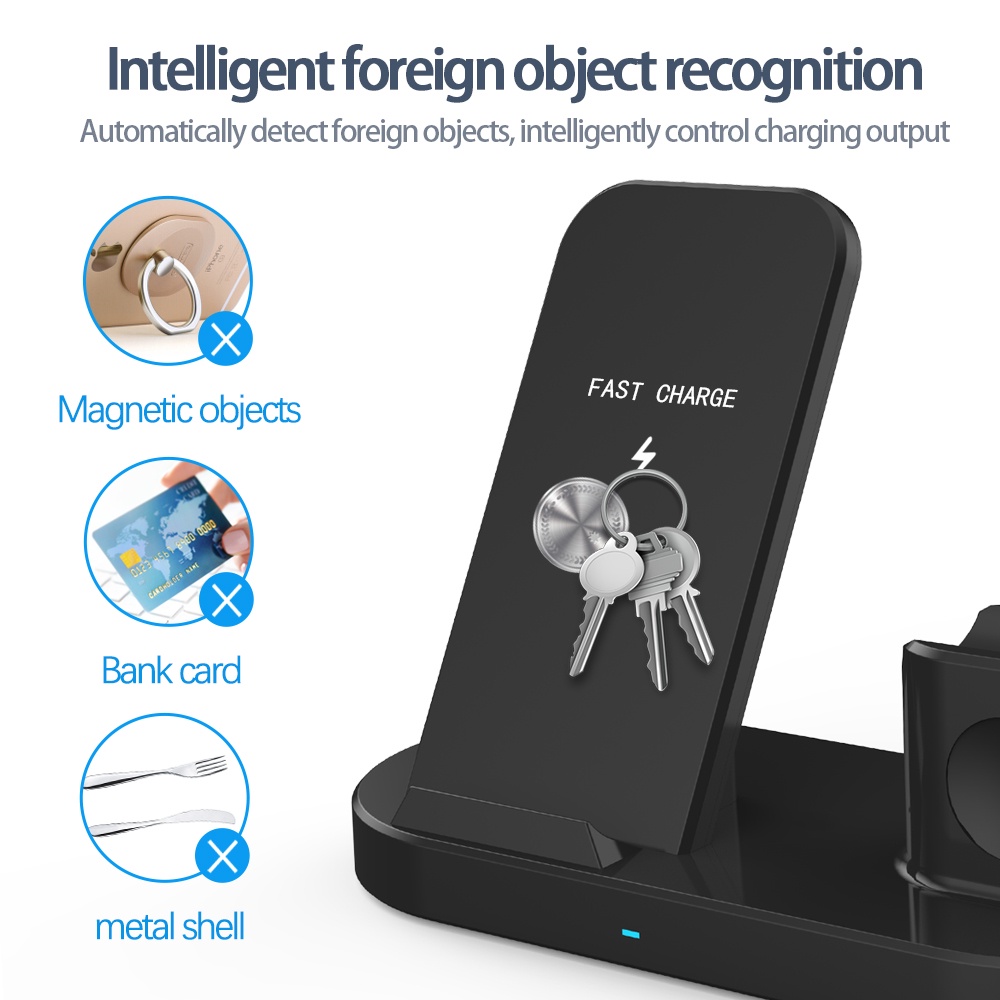 Đế Sạc Nhanh Không Dây 3 Trong 1 Cho iPhone 13 12 11 Pro Max Airpods Pro iwatch Samsung S21 S20 Ultra Huawei