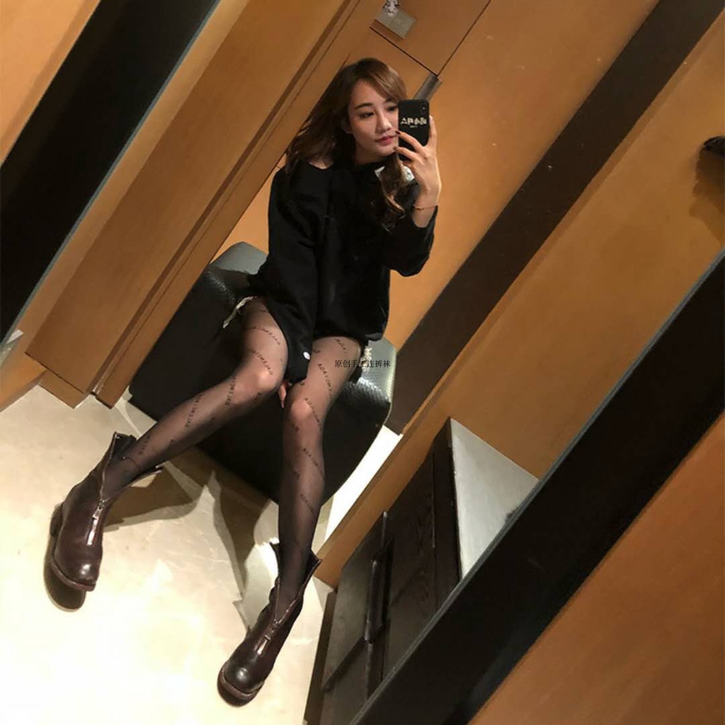 Quần Tất Vải Nylon Lụa Mềm Họa Tiết Rỗng Màu Đen Phong Cách Sang Trọng Thời Trang Cho Phụ Nữ