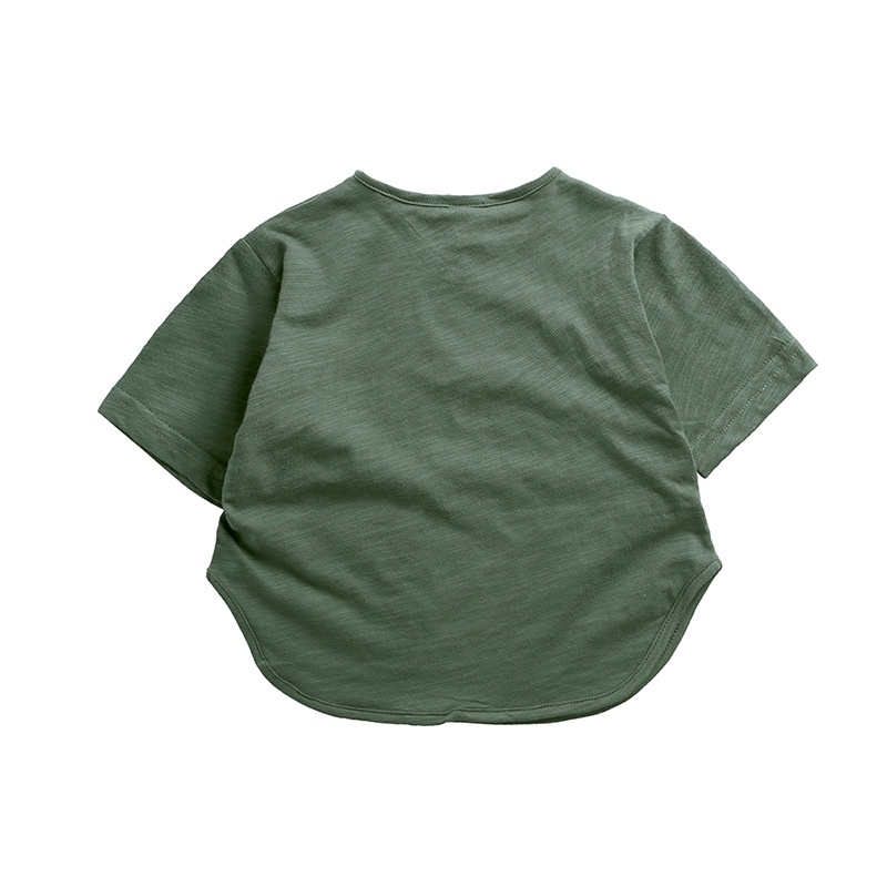 Áo Thun Cotton Trắng Tay Ngắn Thoáng Khí Mùa Hè Cho Bé Trai 1-8 Tuổi