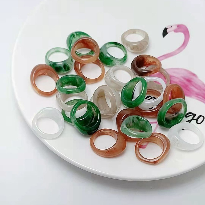 Nhẫn đeo chất liệu acrylic phong cách vintage thời trang giản dị cho nữ