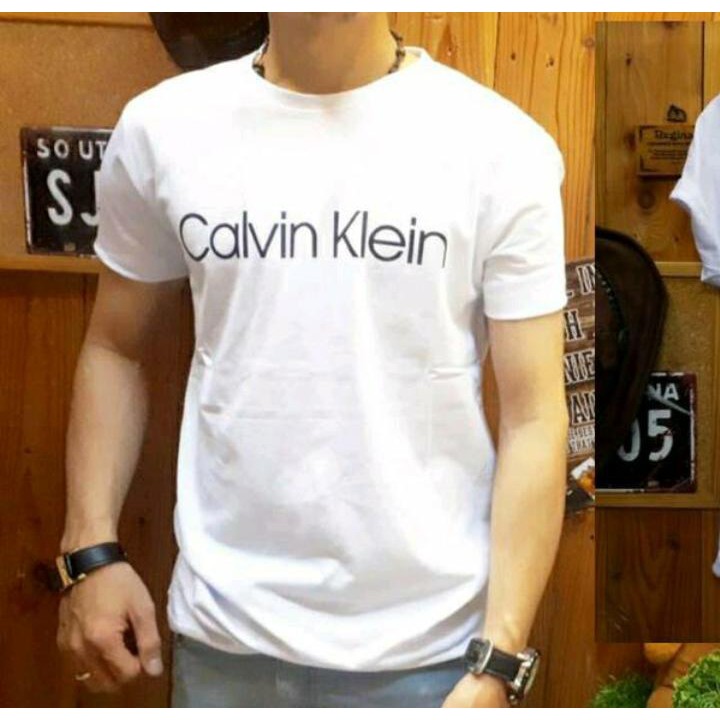 CALVIN KLEIN Áo Thun Chất Liệu Cotton 30s Cao Cấp Thời Trang Cho Nam Nữ