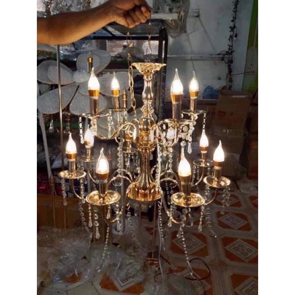 Đèn chùm 8 tay và 12 tay sắt