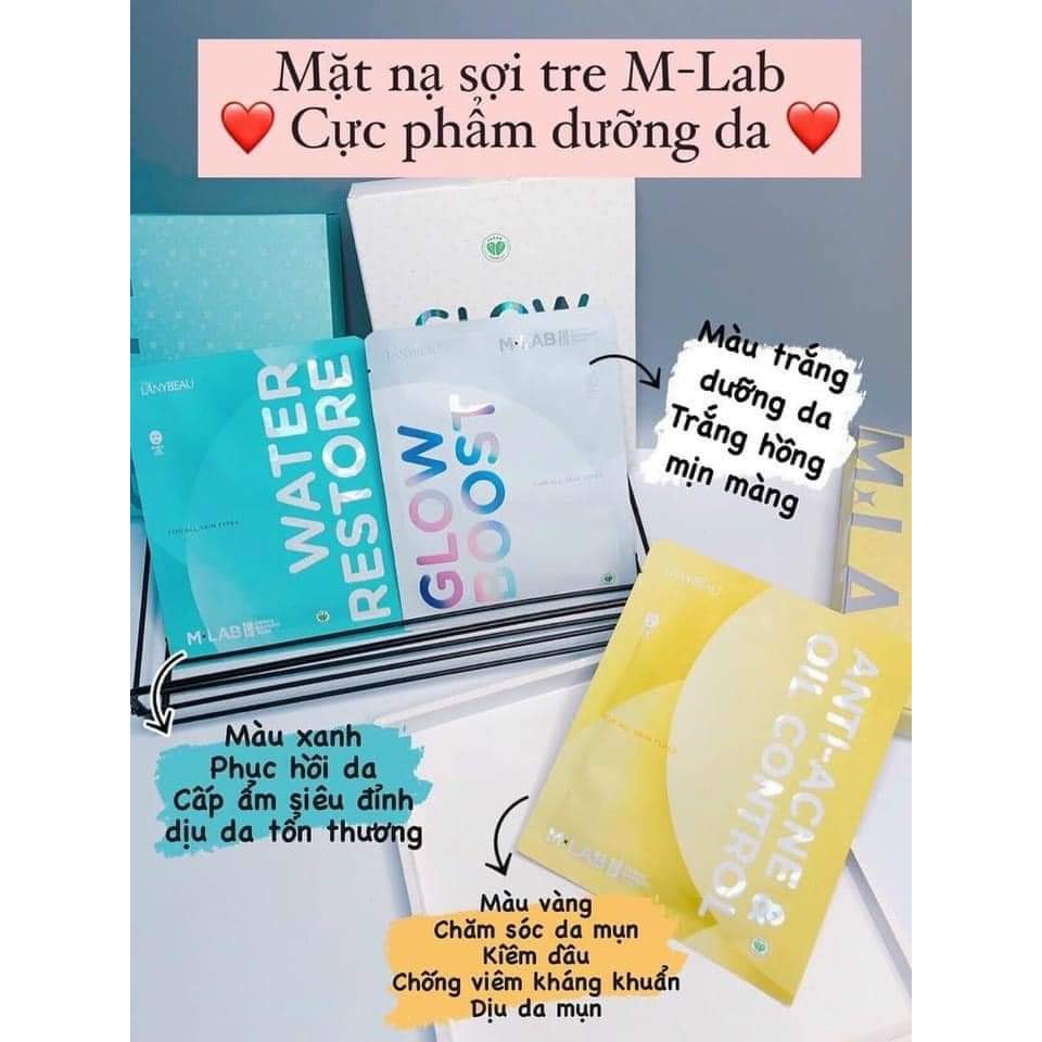 Mặt Nạ Sợi Tre MLAB LÁNYBEAU Mặt Nạ Giấy Derma Bamboo Mask Dưỡng Da Chống Lão Hóa