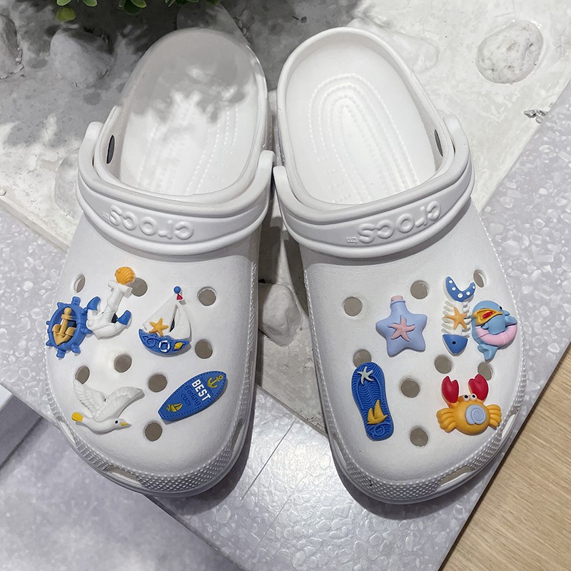 phong cách biển phụ kiện dép Crocs charm DIY khóa giày crocs jibbitz Nhựa trang sức Phụ kiện trang trí giày crocs nút trang trí giày trẻ em Dép Sandal Đồ trang sức Quà tặng sáng tạo món quà đặc biệt