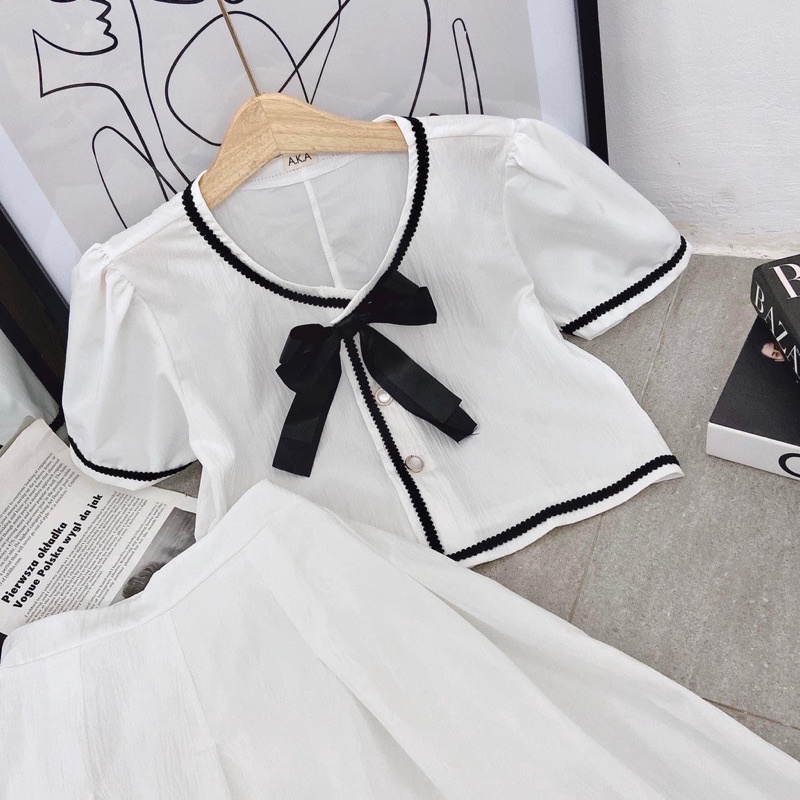 [ 𝐅𝐑𝐄𝐄 𝐒𝐇𝐈𝐏 ] SÉT VÁY UZZLANG TIỂU THƯ CÚC NƠ NGỌC CAO CẤP CHẤT CHÉO THÁI HÀNG L1