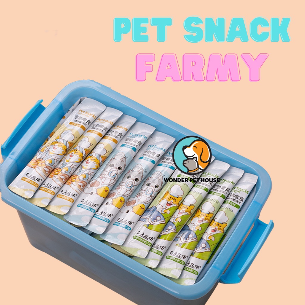 [Combo 15 Thanh] Súp Thưởng Pet Snack Farmy Cho Mèo Vị Ngẫu Nhiên