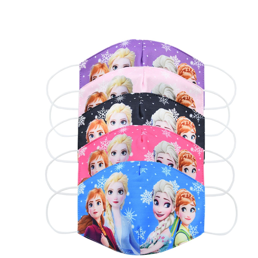 (Hàng Mới Về) Khẩu Trang Cotton In Hình Elsa Anna Hoạt Hình Frozen Chống Bụi Cho Bé Gái