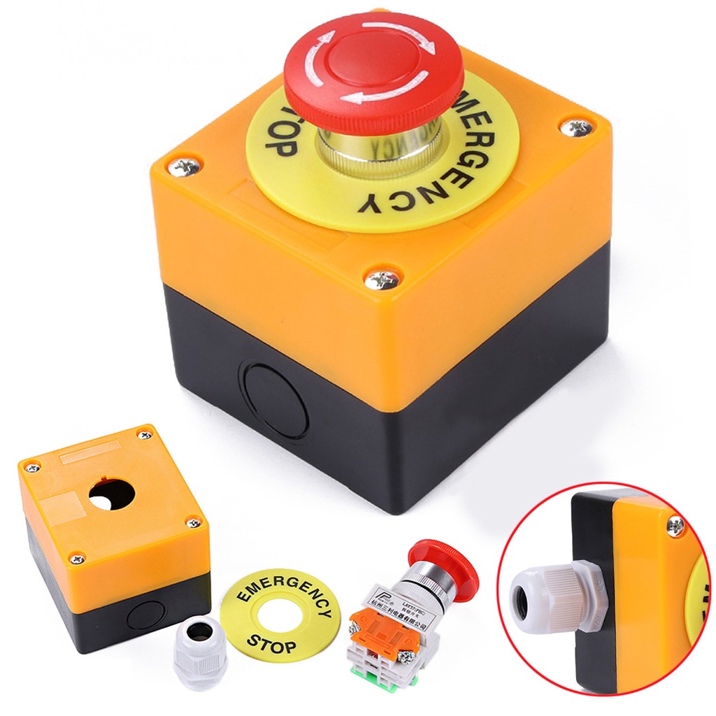 Công Tắc Bấm Khẩn Cấp Hình Nấm 1 NO 1NC 660V ☆Jfsmart
