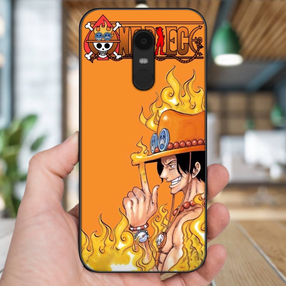 Ốp lưng Xiaomi Redmi 5 Plus viền đen in hình Ace One Piece