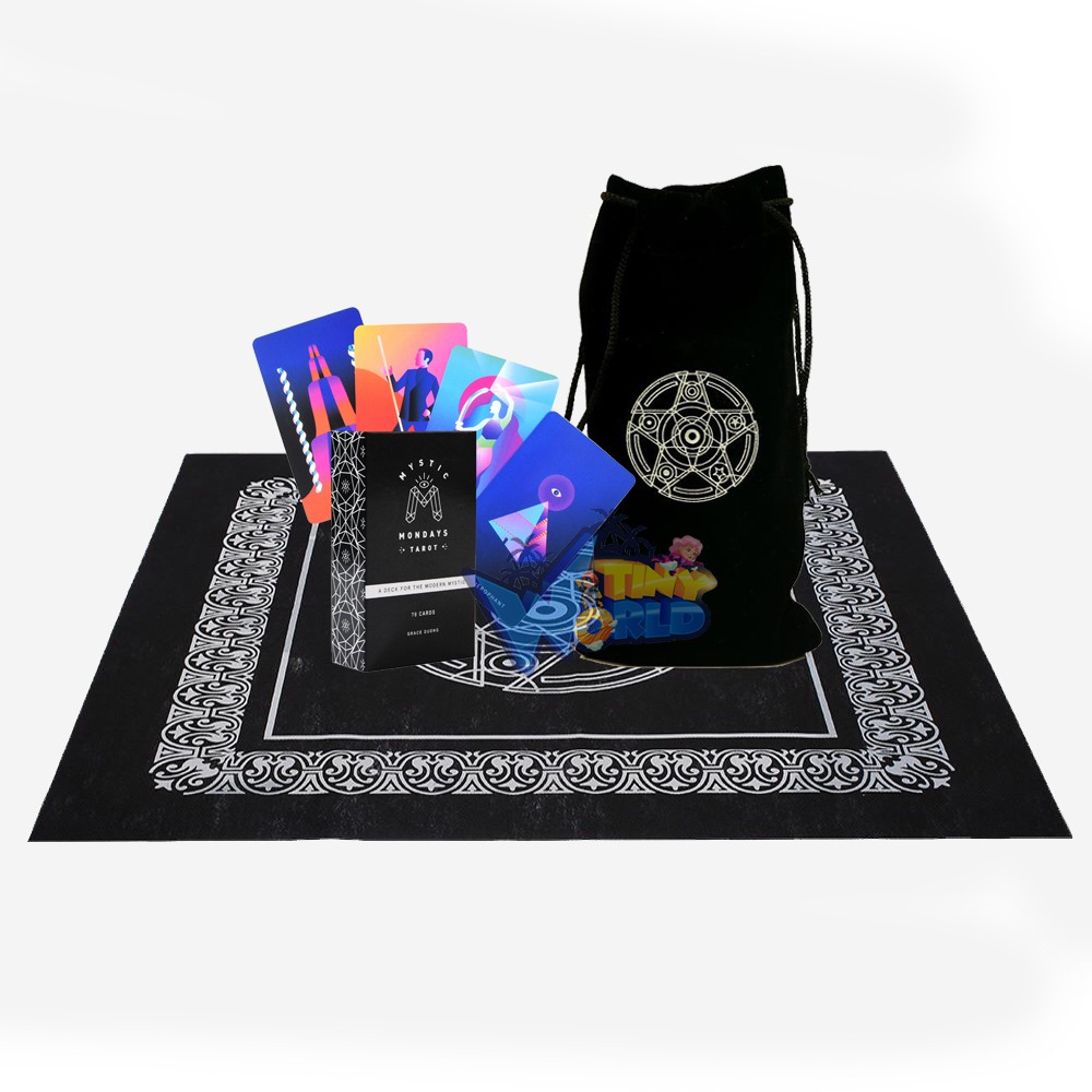 Combo Bộ Mystic Mondays Tarot H9 và Túi Nhung Đựng Tarot và Khăn Trải Bàn Tarot