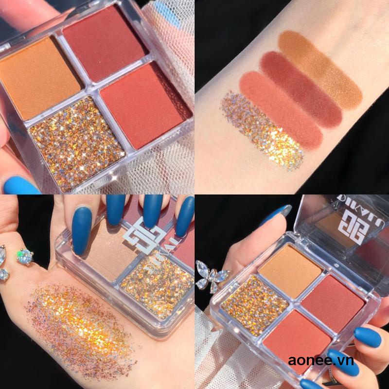 ✨✨Bảng Phấn Mắt 4 Ô Dikalu Pumpkin Wine Red