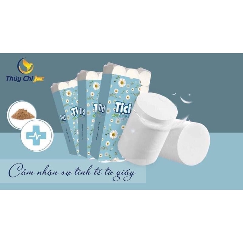 Giấy vệ sinh không lõi tici 18 cuộn