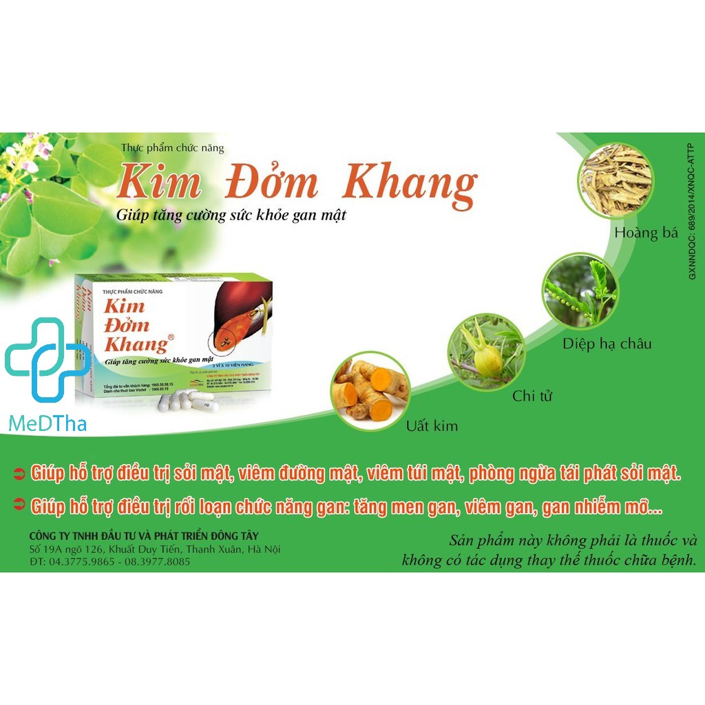 Kim Đởm Khang - Hỗ trợ Bài Mòn Sỏi Mật, Sỏi Đường Mật, Tăng Cường Chức Năng Gan Mật